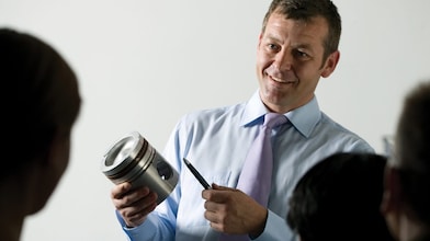 man presenting