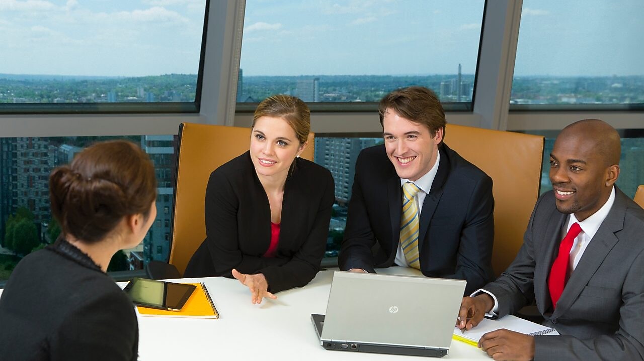 Employees in a meeting
