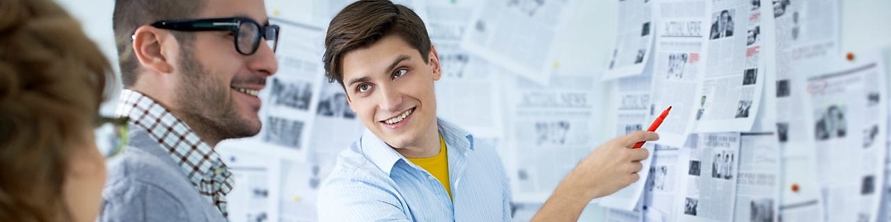 A man giving business presentation