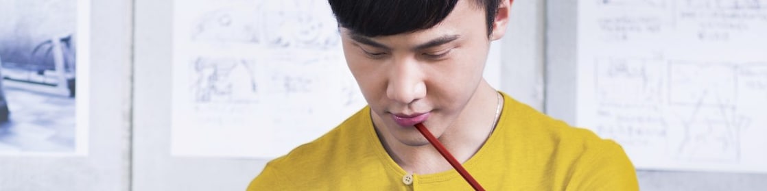 Young man working in the office