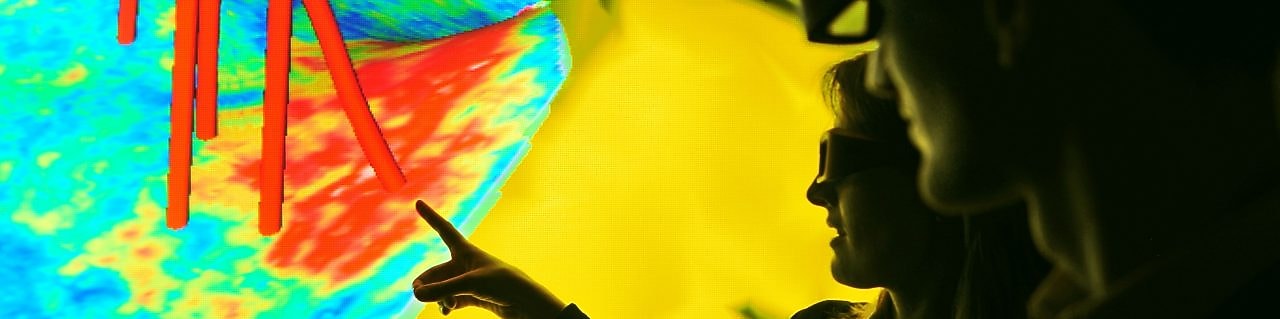 Seismic image displaying well trajectories showing how different sources of subsurface data can be integrated