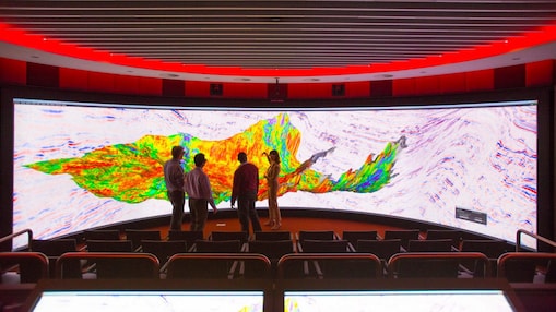People reviewing subsurface model